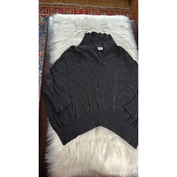 Barneys New York Black Vintage Open Neck Sweater - Picture 3 of 10